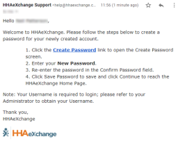 New User Email - Create Password Instructions